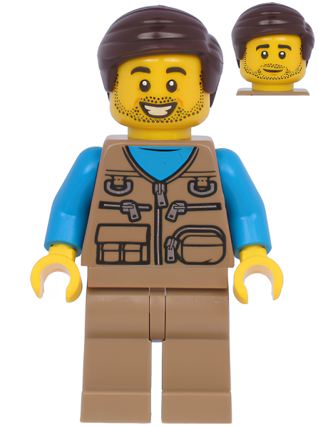 Минифигурка Lego Male with Dark Tan Vest Over Dark Azure Shirt twn398 U